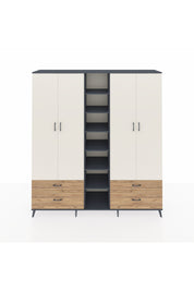 Hyperion Dolap 12 Raflı 4 Çekmeceli 2 Askılı 220x44x243 - S553M001V15B