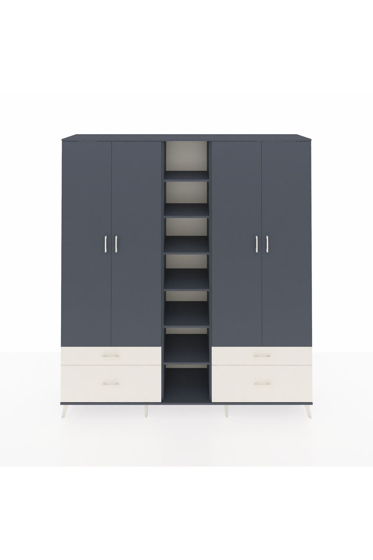 Hyperion Dolap 12 Raflı 4 Çekmeceli 2 Askılı 220x44x243 - S553M001V16B