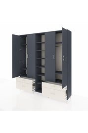 Hyperion Dolap 12 Raflı 4 Çekmeceli 2 Askılı 220x44x243 - S553M001V16B