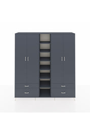 Hyperion Dolap 12 Raflı 4 Çekmeceli 2 Askılı 220x44x243 - S553M001V17B