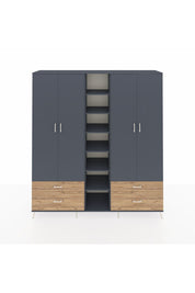 Hyperion Dolap 12 Raflı 4 Çekmeceli 2 Askılı 220x44x243 - S553M001V18B