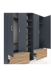 Hyperion Dolap 12 Raflı 4 Çekmeceli 2 Askılı 220x44x243 - S553M001V18B