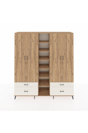 Hyperion Dolap 12 Raflı 4 Çekmeceli 2 Askılı 220x44x243 - S553M001V19B