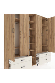 Hyperion Dolap 12 Raflı 4 Çekmeceli 2 Askılı 220x44x243 - S553M001V19B