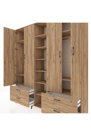 Hyperion Dolap 12 Raflı 4 Çekmeceli 2 Askılı 220x44x243 - S553M001V21B