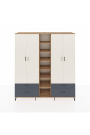 Hyperion Dolap 12 Raflı 4 Çekmeceli 2 Askılı 220x44x243 - S553M001V23B