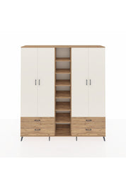 Hyperion Dolap 12 Raflı 4 Çekmeceli 2 Askılı 220x44x243 - S553M001V24B