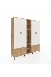 Hyperion Dolap 12 Raflı 4 Çekmeceli 2 Askılı 220x44x243 - S553M001V24B