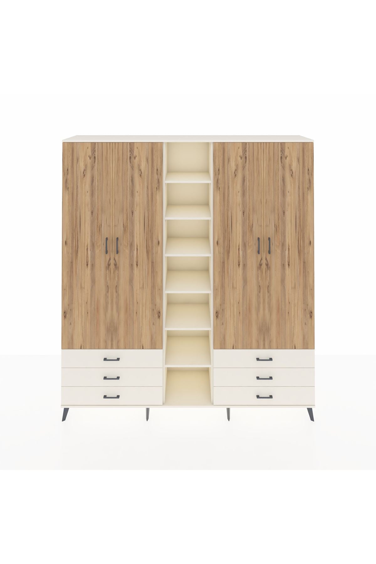 Hyperion Dolap 13 Raflı 6 Çekmeceli 2 Askılı 220x44x243 - S553M002V01B