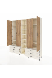 Hyperion Dolap 13 Raflı 6 Çekmeceli 2 Askılı 220x44x243 - S553M002V01B