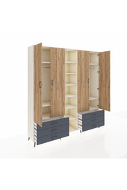 Hyperion Dolap 13 Raflı 6 Çekmeceli 2 Askılı 220x44x243 - S553M002V02B