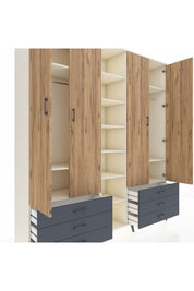 Hyperion Dolap 13 Raflı 6 Çekmeceli 2 Askılı 220x44x243 - S553M002V02B