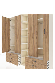 Hyperion Dolap 13 Raflı 6 Çekmeceli 2 Askılı 220x44x243 - S553M002V03B