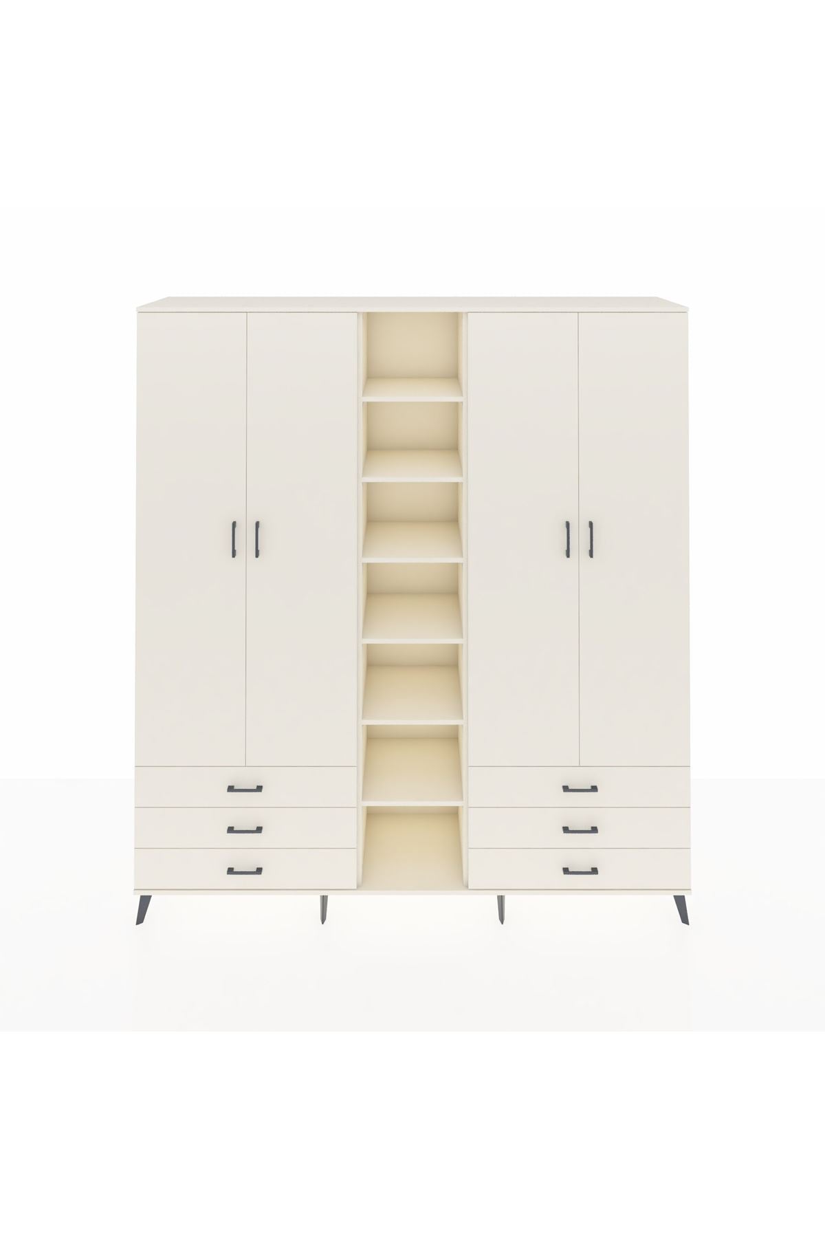 Hyperion Dolap 13 Raflı 6 Çekmeceli 2 Askılı 220x44x243 - S553M002V04B