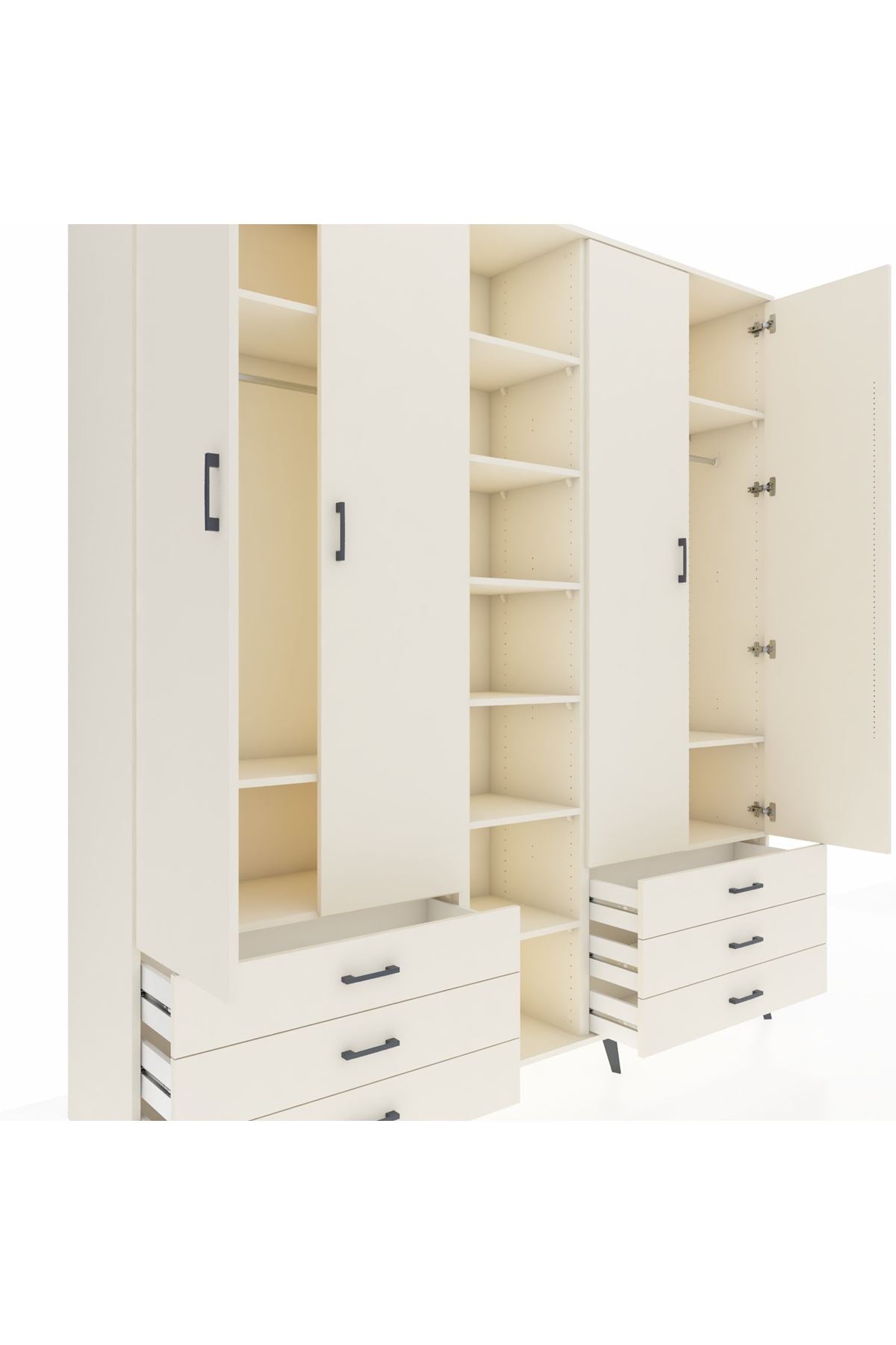 Hyperion Dolap 13 Raflı 6 Çekmeceli 2 Askılı 220x44x243 - S553M002V04B