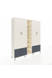 Hyperion Dolap 13 Raflı 6 Çekmeceli 2 Askılı 220x44x243 - S553M002V05B