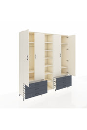 Hyperion Dolap 13 Raflı 6 Çekmeceli 2 Askılı 220x44x243 - S553M002V05B