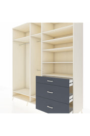 Kronos Dolap 9 Raflı 3 Çekmeceli 3 Askılı 220x59x243 Aytaşı-Aytaşı/Antrasit