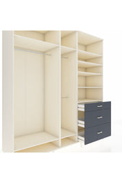 Kronos Dolap 9 Raflı 3 Çekmeceli 3 Askılı 220x59x243 Aytaşı-Aytaşı/Antrasit