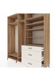 Kronos Dolap 9 Raflı 3 Çekmeceli 3 Askılı 220x59x243 Çam-Çam/Aytaşı