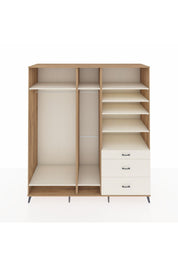 Kronos Dolap 9 Raflı 3 Çekmeceli 3 Askılı 220x59x243 Çam-Aytaşı/Aytaşı