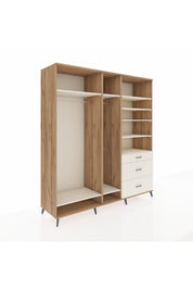 Kronos Dolap 9 Raflı 3 Çekmeceli 3 Askılı 220x59x243 Çam-Aytaşı/Aytaşı