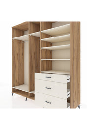 Kronos Dolap 9 Raflı 3 Çekmeceli 3 Askılı 220x59x243 Çam-Aytaşı/Aytaşı