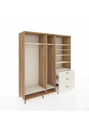 Kronos Dolap 9 Raflı 3 Çekmeceli 3 Askılı 220x59x243 Çam-Aytaşı/Aytaşı