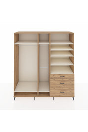 Kronos Dolap 9 Raflı 3 Çekmeceli 3 Askılı 220x59x243 Çam-Aytaşı/Çam