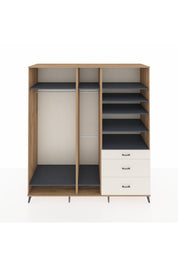 Kronos Dolap 9 Raflı 3 Çekmeceli 3 Askılı 220x59x243 Çam-Antrasit/Aytaşı