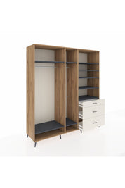 Kronos Dolap 9 Raflı 3 Çekmeceli 3 Askılı 220x59x243 Çam-Antrasit/Aytaşı