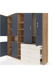 Kronos Dolap 13 Raflı 3 Çekmeceli 6 Kapaklı 220x59x243 - S784M065V25C