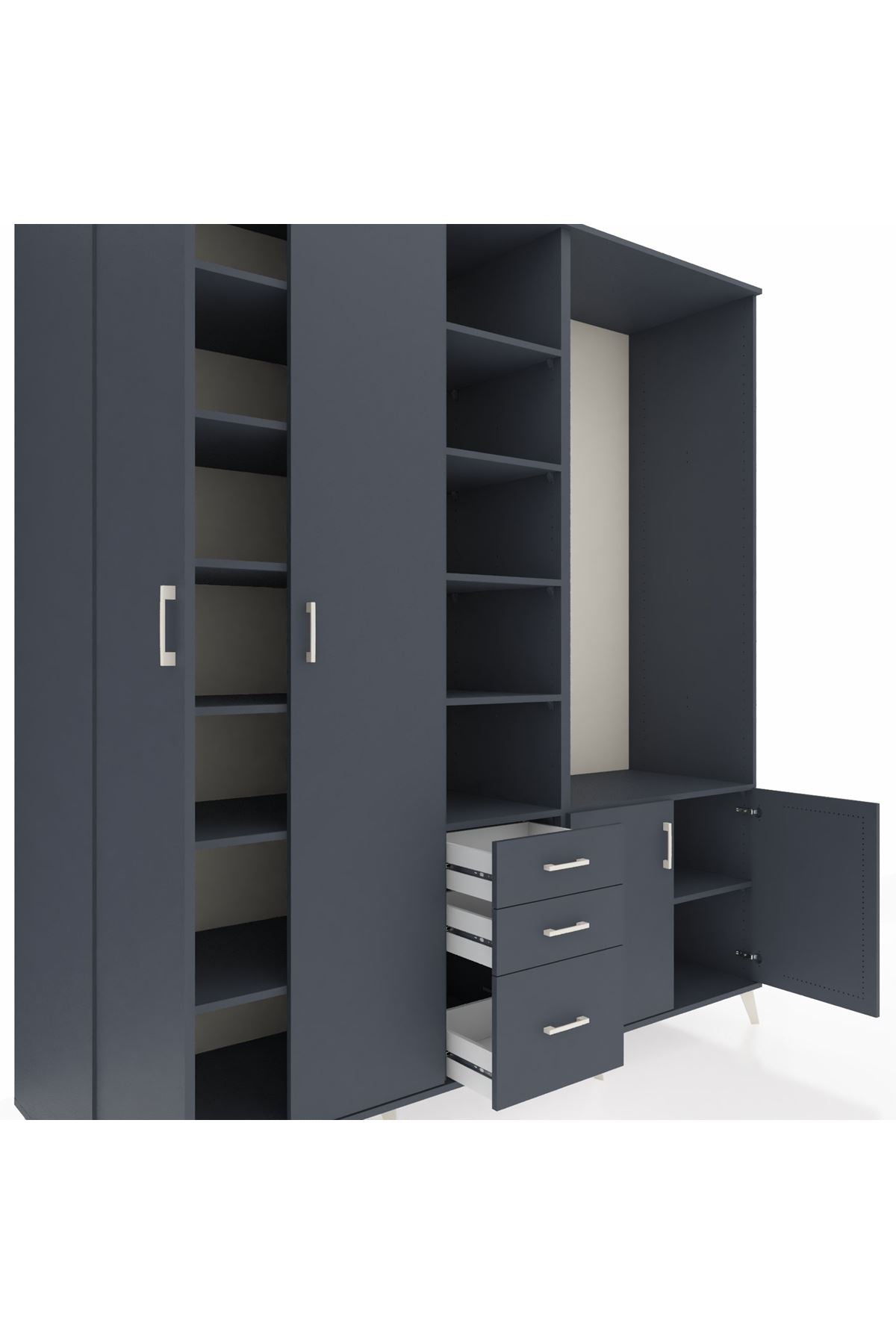Kronos Dolap 13 Raflı 3 Çekmeceli 4 Kapaklı 220x59x243 - S784M066V17C