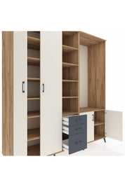 Kronos Dolap 13 Raflı 3 Çekmeceli 4 Kapaklı 220x59x243 - S784M066V23C