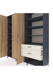 Kronos Dolap 16 Raflı 2 Çekmeceli 3 Kapaklı 220x59x243 - S784M067V10C