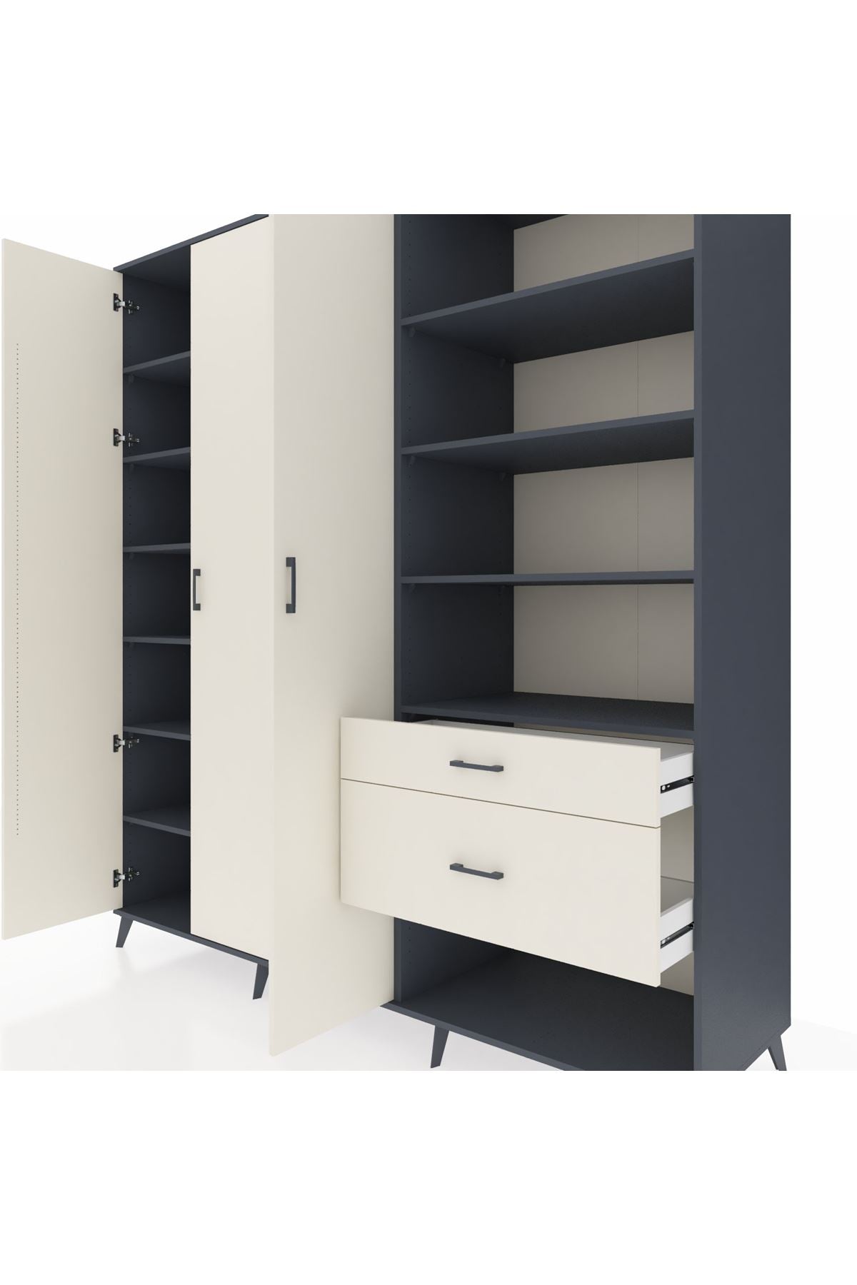Kronos Dolap 16 Raflı 2 Çekmeceli 3 Kapaklı 220x59x243 - S784M067V13C
