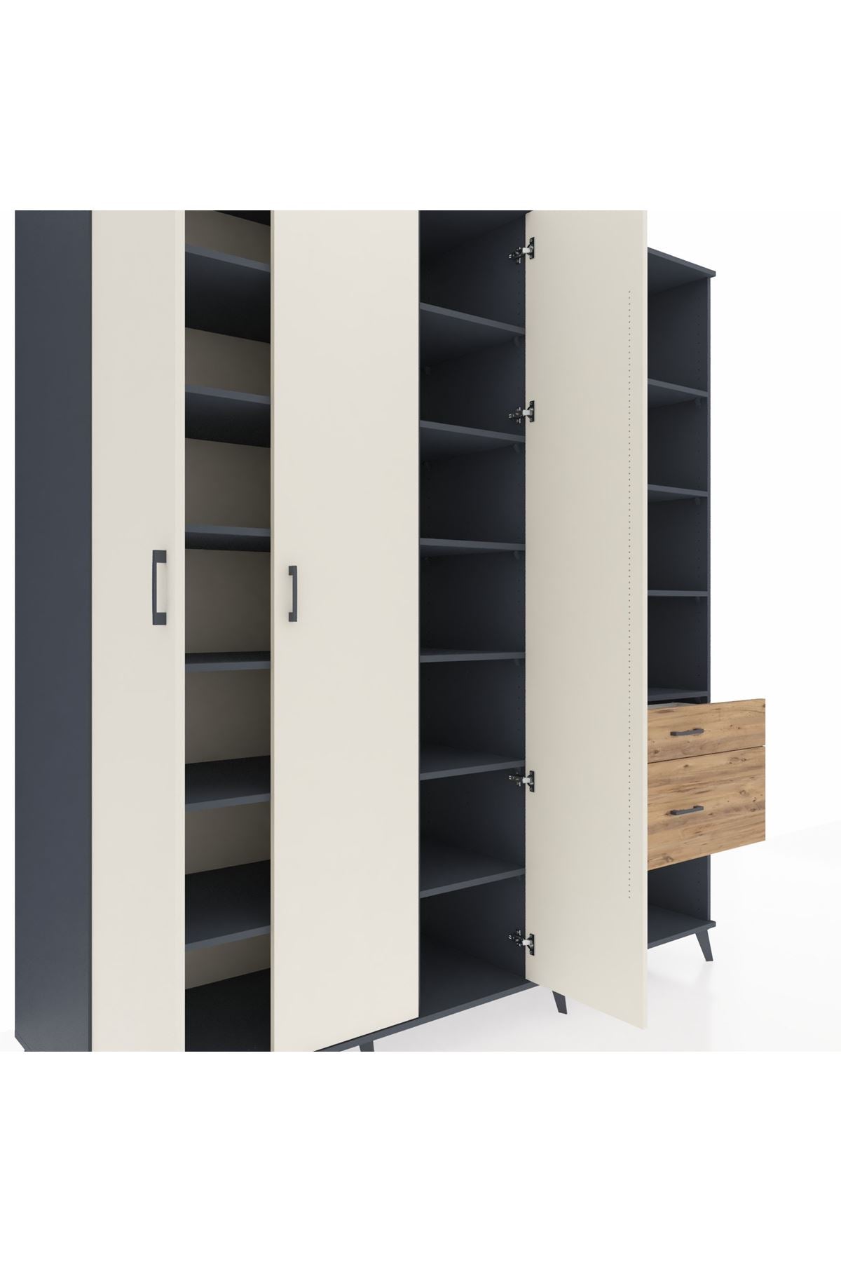 Kronos Dolap 16 Raflı 2 Çekmeceli 3 Kapaklı 220x59x243 - S784M067V15C