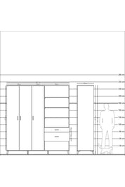 Kronos Dolap 16 Raflı 2 Çekmeceli 3 Kapaklı 220x59x243 - S784M067V20C