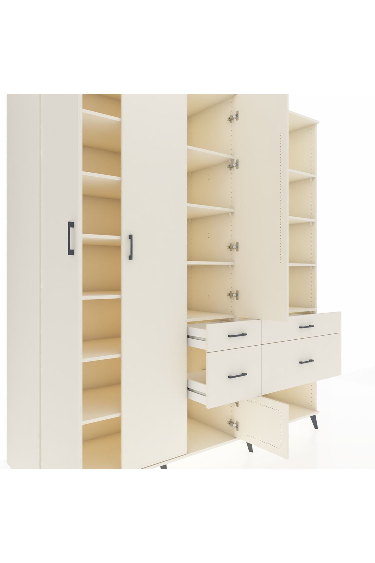 Kronos Dolap 14 Raflı 4 Çekmeceli 4 Kapaklı 220x59x243 - S784M068V04C