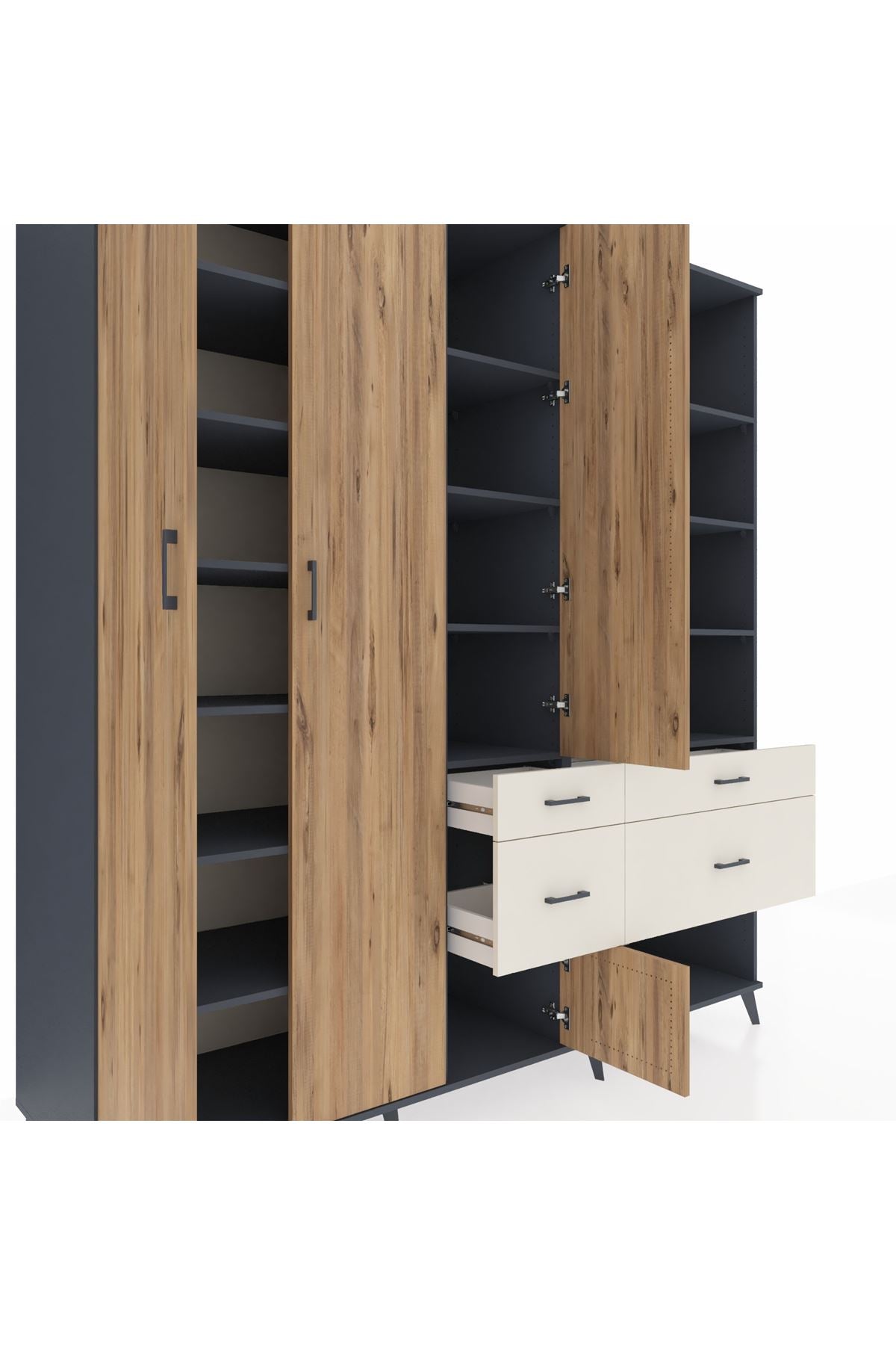 Kronos Dolap 14 Raflı 4 Çekmeceli 4 Kapaklı 220x59x243 - S784M068V10C