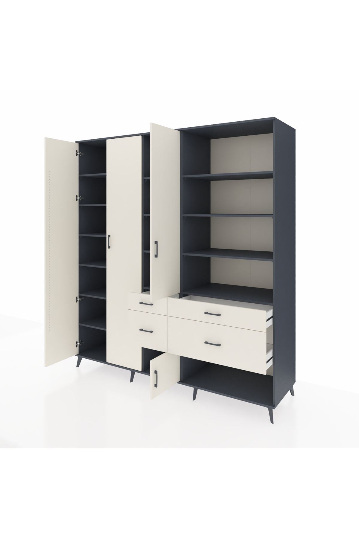 Kronos Dolap 14 Raflı 4 Çekmeceli 4 Kapaklı 220x59x243 - S784M068V13C