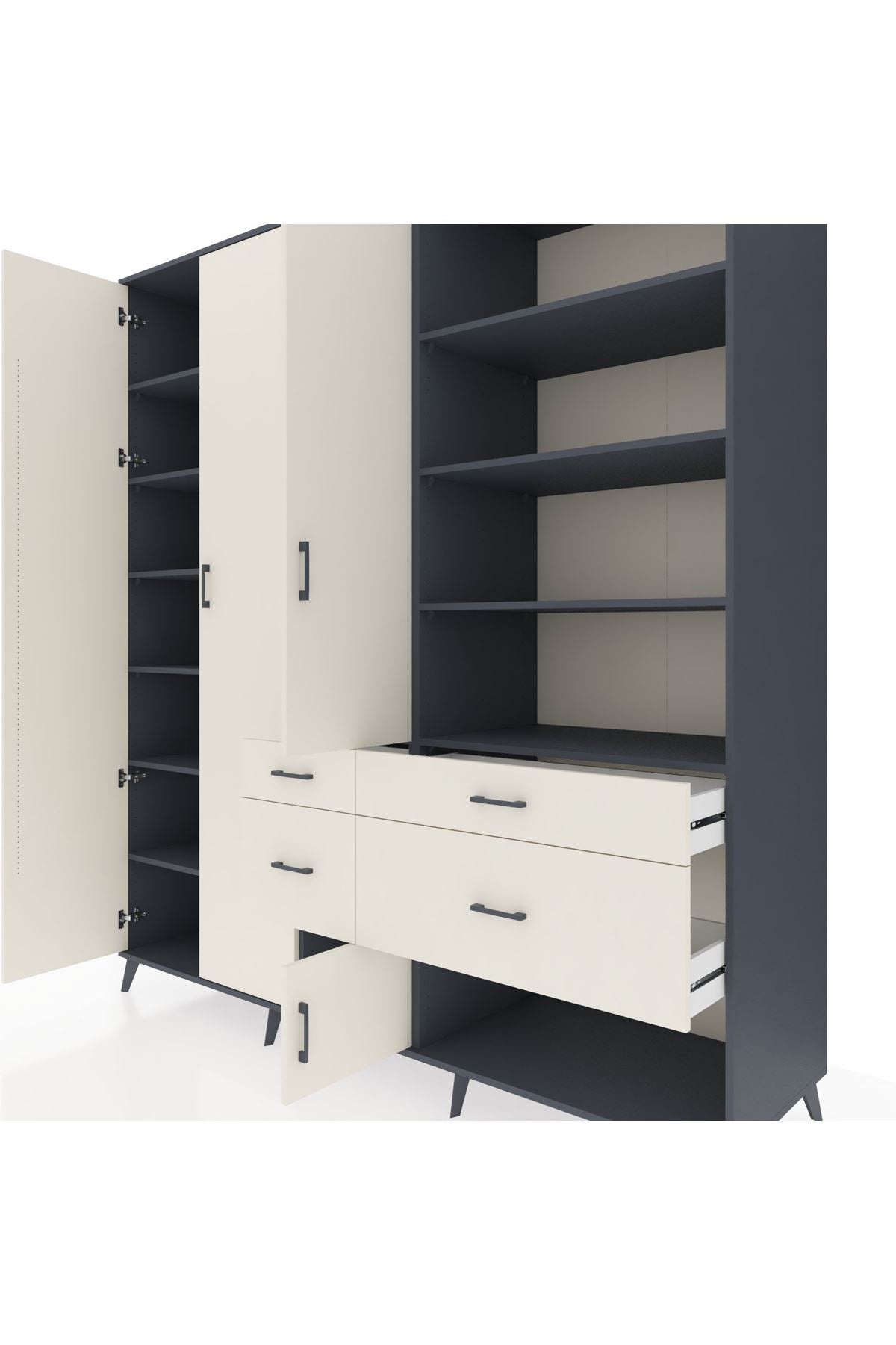 Kronos Dolap 14 Raflı 4 Çekmeceli 4 Kapaklı 220x59x243 - S784M068V13C