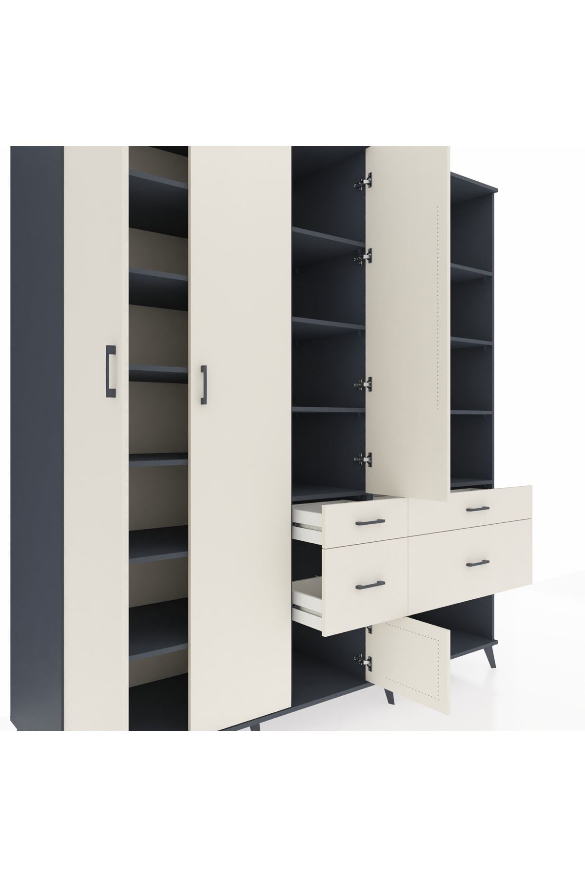 Kronos Dolap 14 Raflı 4 Çekmeceli 4 Kapaklı 220x59x243 - S784M068V13C