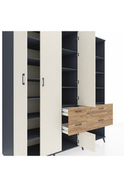Kronos Dolap 14 Raflı 4 Çekmeceli 4 Kapaklı 220x59x243 - S784M068V15C