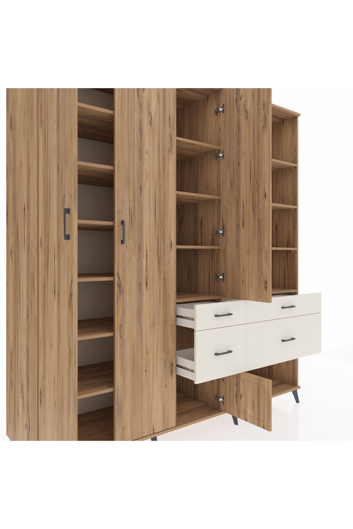 Kronos Dolap 14 Raflı 4 Çekmeceli 4 Kapaklı 220x59x243 - S784M068V19C