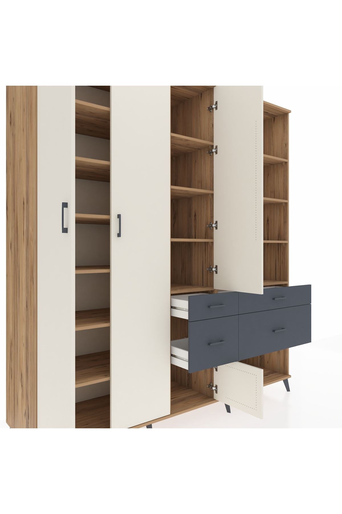Kronos Dolap 14 Raflı 4 Çekmeceli 4 Kapaklı 220x59x243 - S784M068V23C