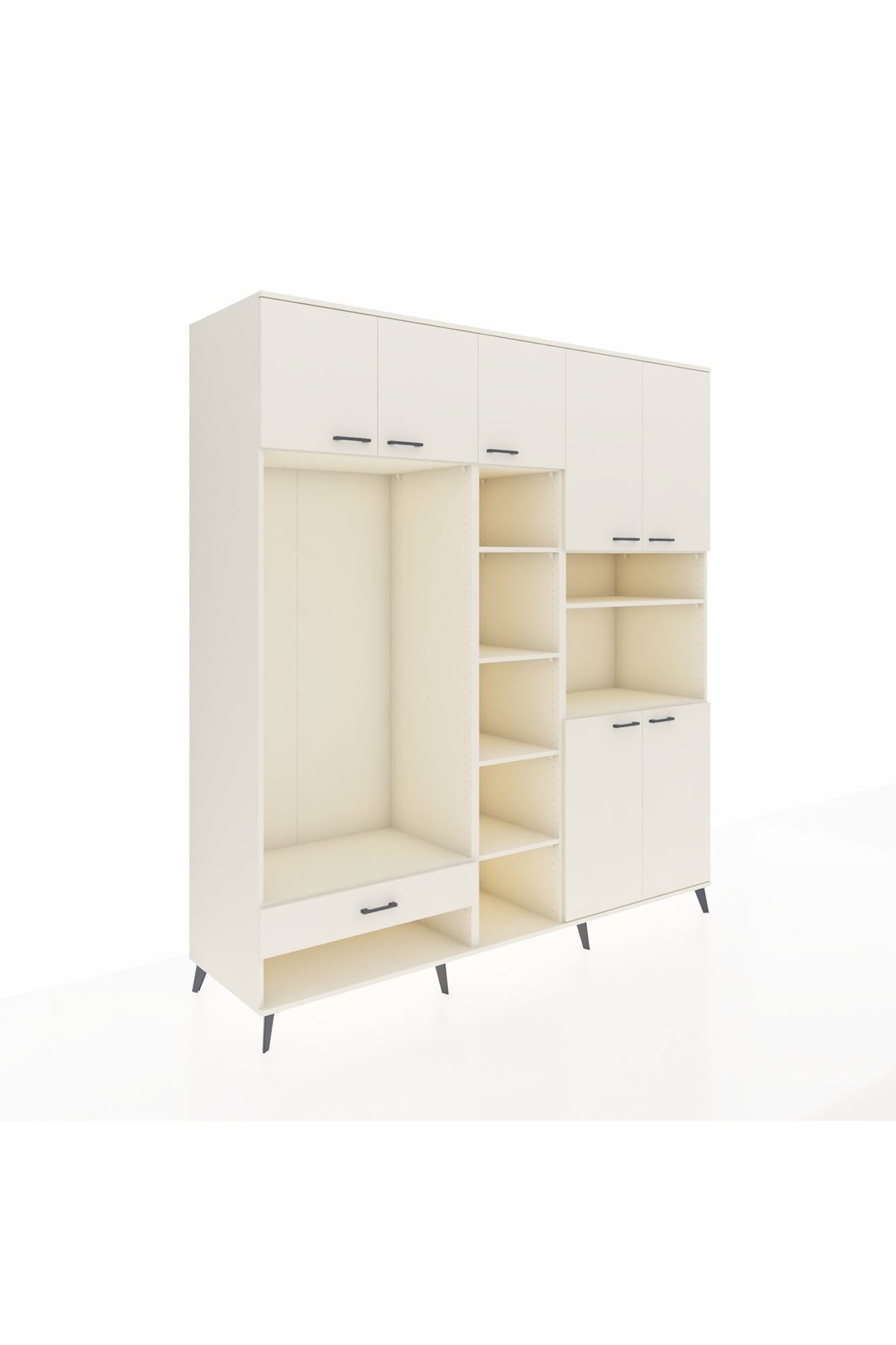 Kronos Dolap 11 Raflı Tek Çekmeceli 7 Kapaklı 220x59x243 - S784M069V04C