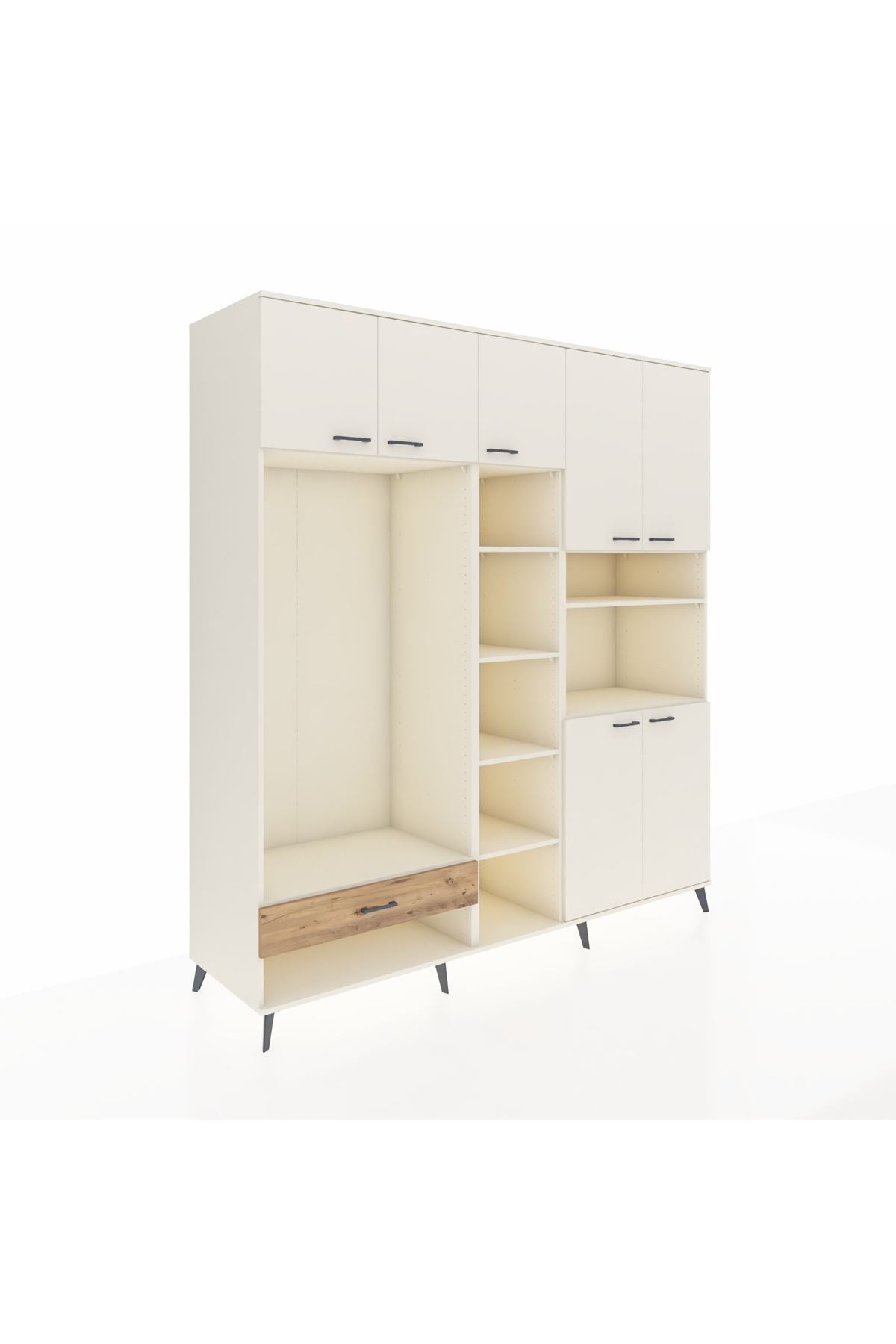 Kronos Dolap 11 Raflı Tek Çekmeceli 7 Kapaklı 220x59x243 - S784M069V06C