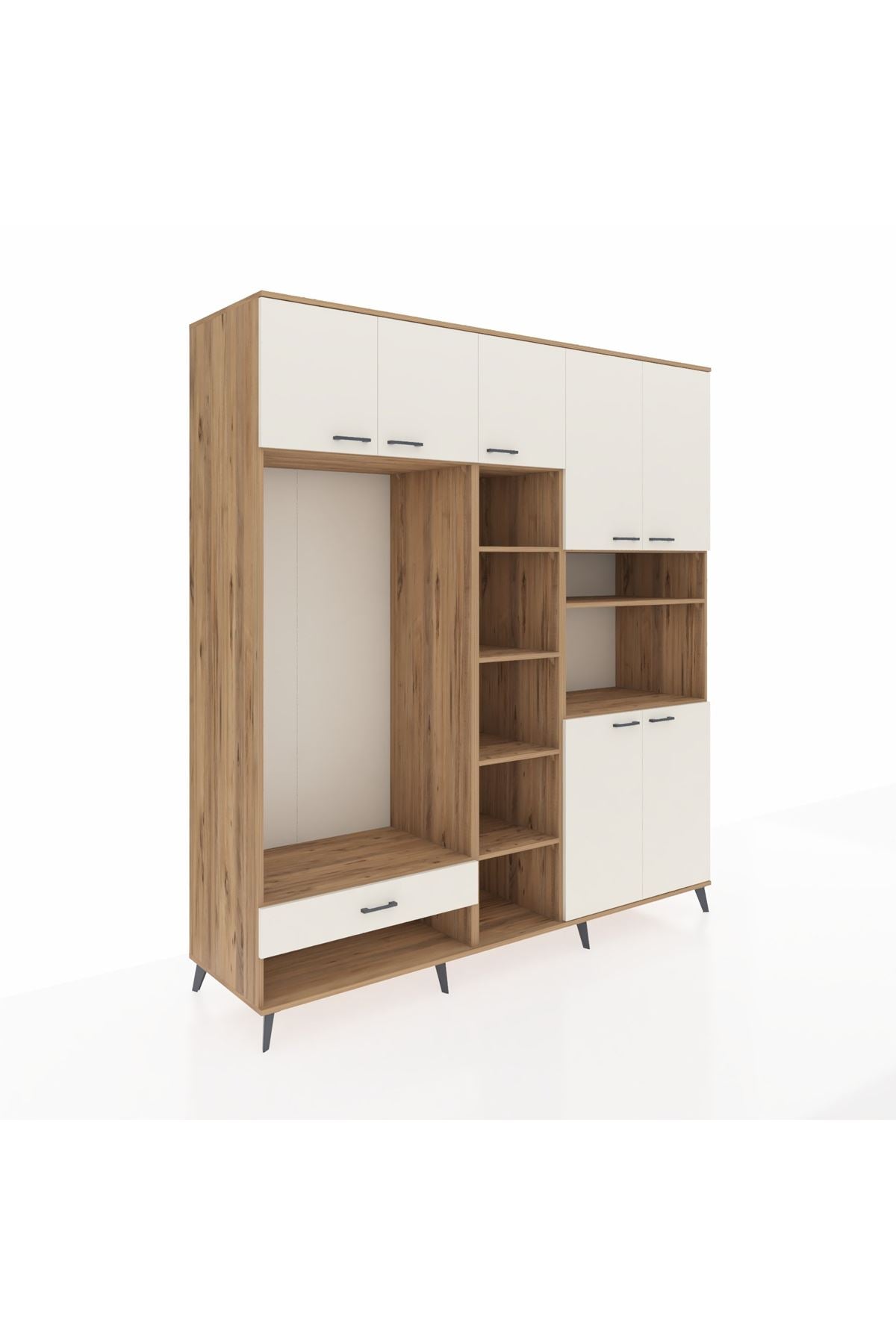 Kronos Dolap 11 Raflı Tek Çekmeceli 7 Kapaklı 220x59x243 - S784M069V22C
