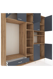 Kronos Dolap 11 Raflı Tek Çekmeceli 7 Kapaklı 220x59x243 - S784M069V26C